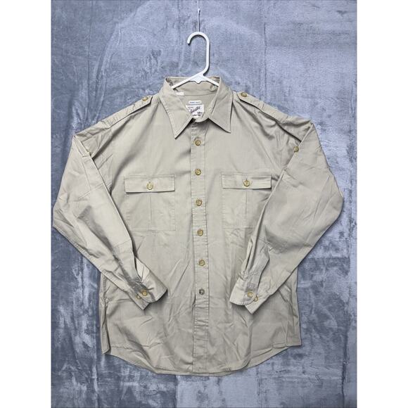 Tilley Endurables Shirt Mens Large Khaki Button Up Long Sleeve Outdoor Safari - Picture 1 of 10